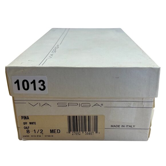 Via Spiga Off White Calf Leather Pina Pointed Toe Low Kitten Heel Pumps Sz 8.5M - Picture 9 of 9